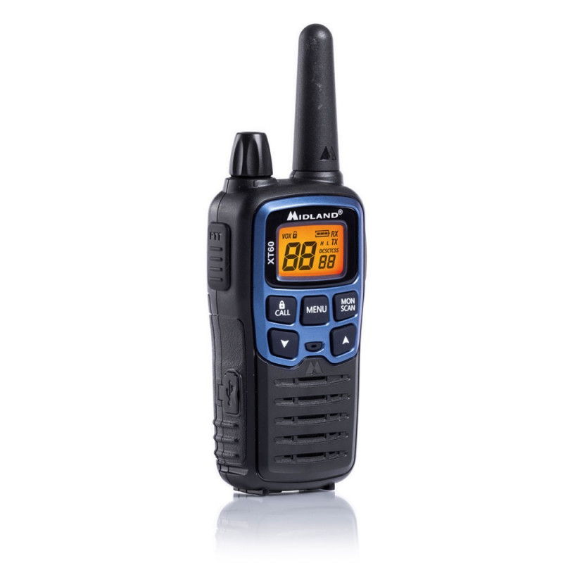 Midland XT60 vysielačka 24 kanálov 446.00625 - 446.0937 MHz čierna, modrá