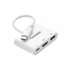 celexon USB-C multiport adaptér na HDMI a USB-A, samec/samica, biela