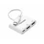 celexon USB-C multiport adaptér na HDMI a USB-A, samec/samica, biela