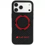 Audi RSQ Carbon Fiber Sport Red Circle MagSafe puzdro pre iPhone 18 Pro Max / 17 Pro Max, čierna