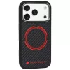 Audi RSQ Carbon Fiber Sport Red Circle MagSafe kryt pre iPhone 18 Pro / 17 Pro, čierna
