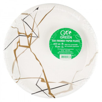Gogreen Go Green ekologické papierové taniere Marble Ø22 cm, 10 ks