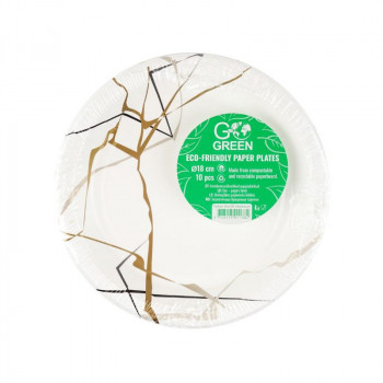 Gogreen ekologické papierové taniere Marble Go Green Ø18 cm 10 ks