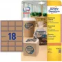 Avery Zweckform L7110-25 etikety, permanentne lepiace, prírodne hnedá, 62 x 42 mm, 450 ks (25 listov x 18)
