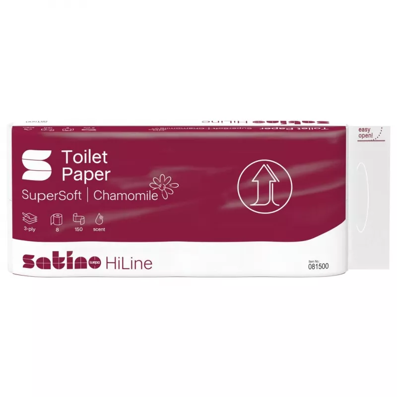 Satino toaletný papier HiLine SuperSoft Kamille 3-vrstvový, 8 rolí