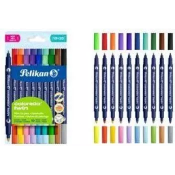 Pelikan Colorella Twin fixky farebne sortované, 10 ks