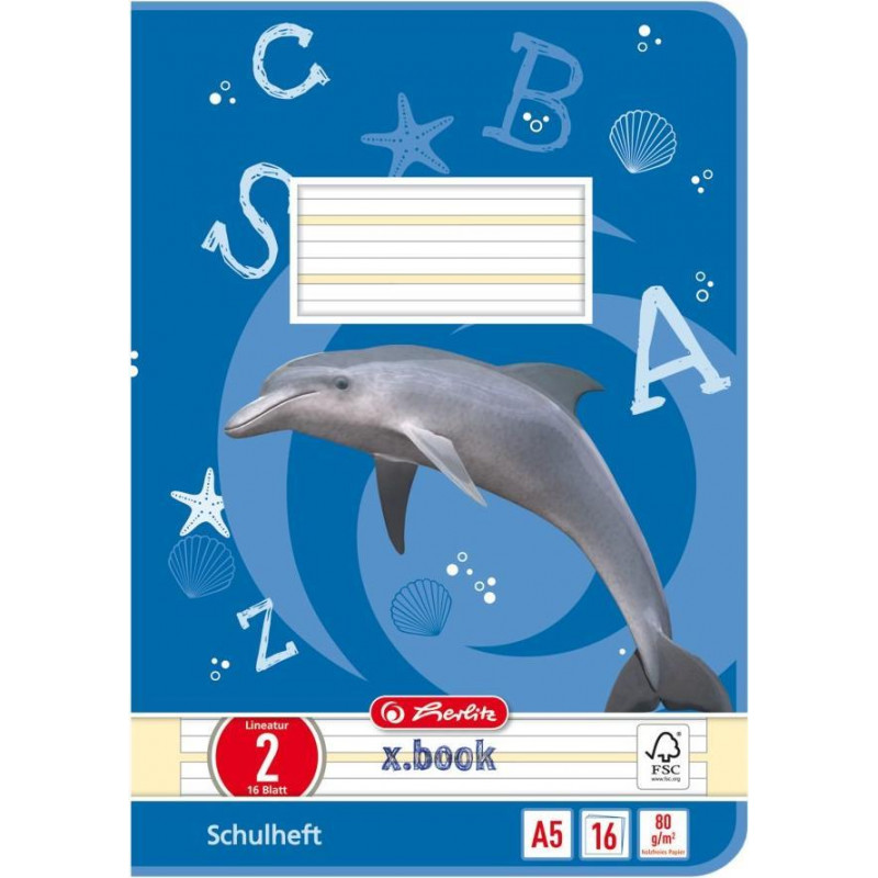 Herlitz zošit A5, 16 listov, linkovanie 02 (linajkovaný), FSC