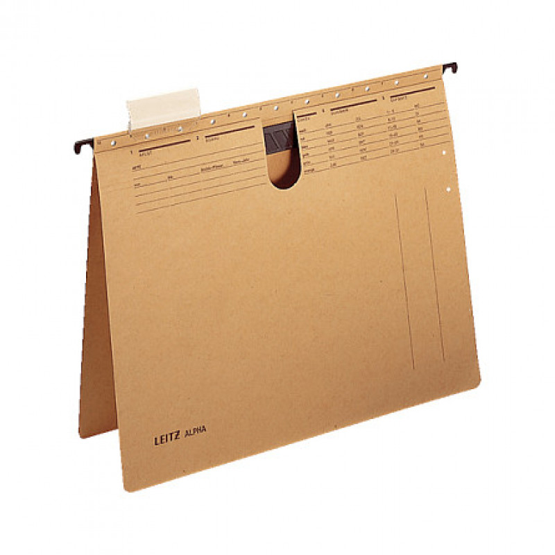 Leitz Alpha 1989-00-00 závesný register A4, 250 g kraftový kartón, prírodne hnedá, 25 ks