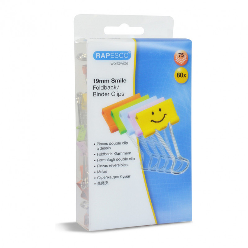 RAPESCO® sponky Foldback farebne sortované 1,9 cm