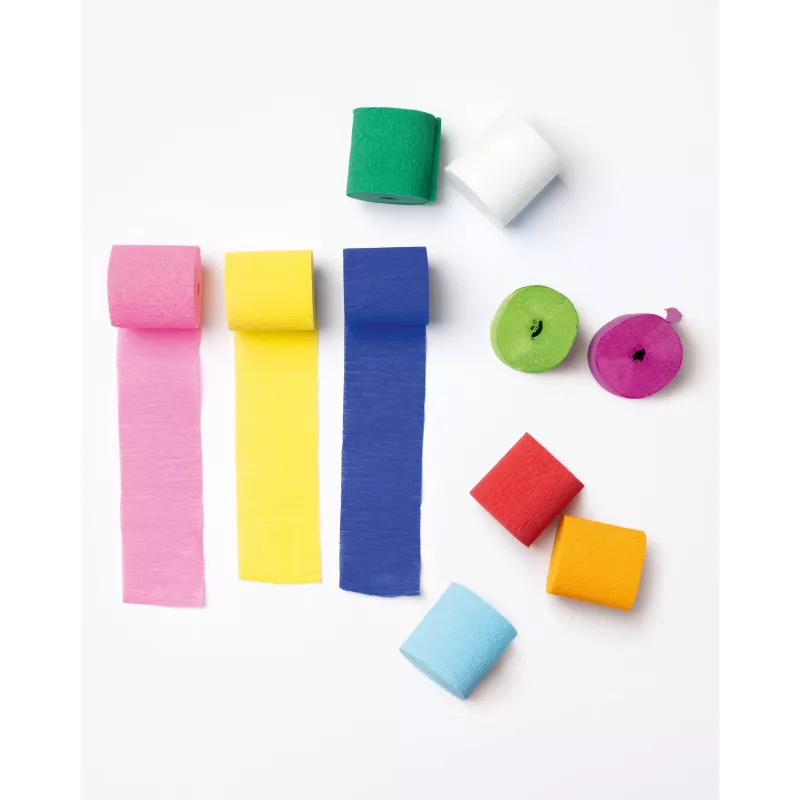 folia krepový papier dekoračné stuhy, farby sortiment, 32,0 g/m², 10 rolí