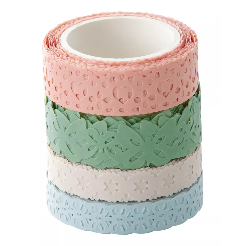 folia Washi Deco Tape set, 4 x 5 m, pastelová