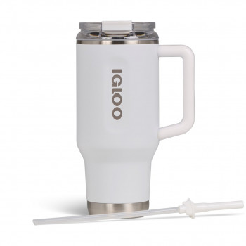 Igloo Travel Mug 32 OZ (0,95 l) termohrnček so slamkou, biela