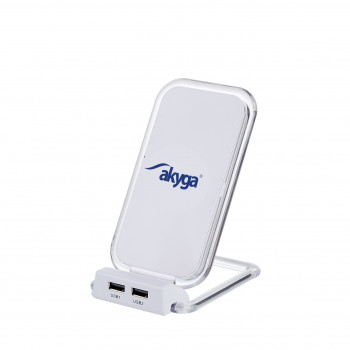 Indukčná nabíjačka QI Akyga AK-QI-03 5V max 1.5A 2 x USB 2.0