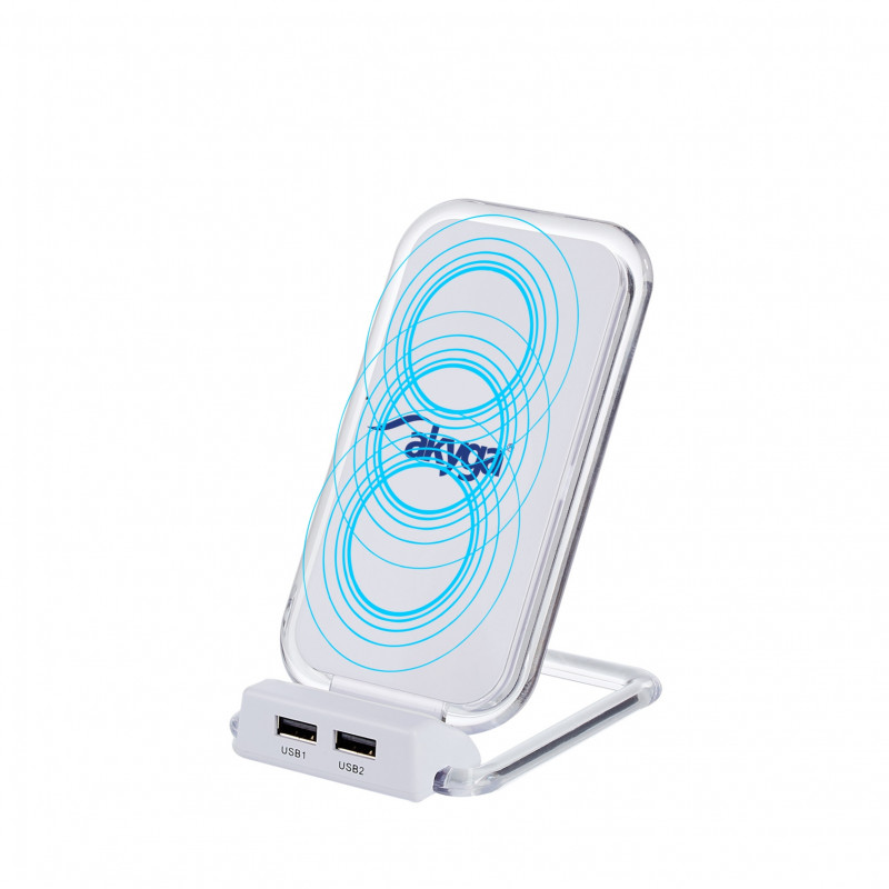 Indukčná nabíjačka QI Akyga AK-QI-03 5V max 1.5A 2 x USB 2.0