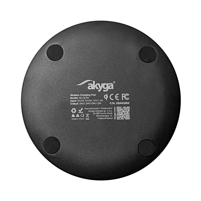 Indukčná nabíjačka QI Akyga AK-QI-04 ver. 1.2 USB-C 15W