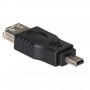 Akyga AK-AD-07 OTG adaptér USB-A konektor samica na Mini-USB konektor samec, čierny