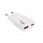 Nástenná nabíjačka Akyga AK-CH-27 30W USB-C USB-A PD GaN 5-20V / 1.5-3A biela