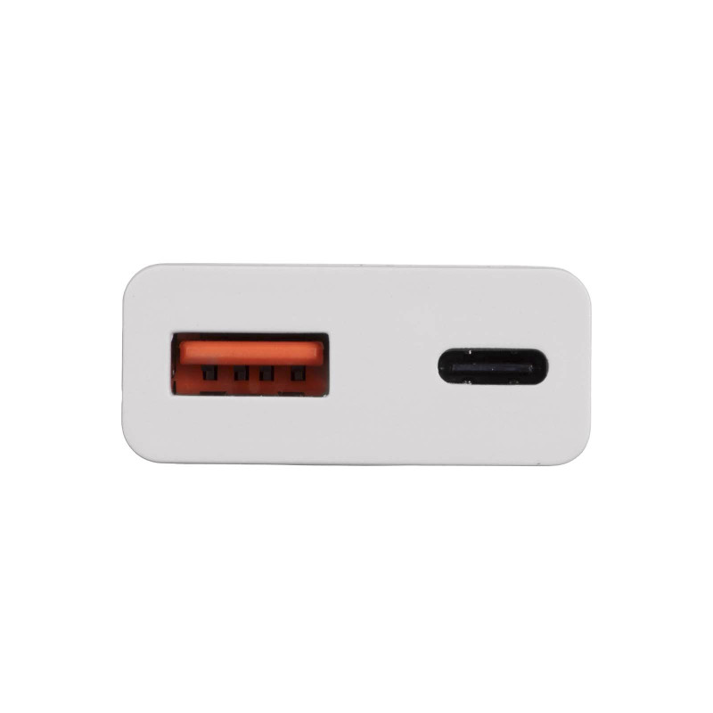 Nástenná nabíjačka Akyga AK-CH-27 30W USB-C USB-A PD GaN 5-20V / 1.5-3A biela