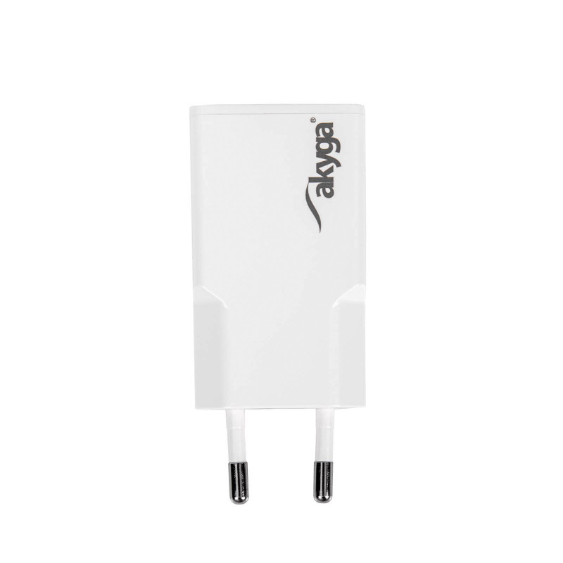 Nástenná nabíjačka Akyga AK-CH-27 30W USB-C USB-A PD GaN 5-20V / 1.5-3A biela