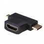 Akyga AK-AD-23 HDMI (F) na Mini HDMI (M) / Micro HDMI (M) adaptér, čierna
