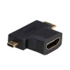Akyga AK-AD-23 HDMI (F) na Mini HDMI (M) / Micro HDMI (M) adaptér, čierna