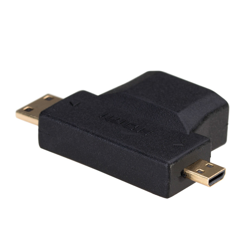 Akyga AK-AD-23 HDMI (F) na Mini HDMI (M) / Micro HDMI (M) adaptér, čierna