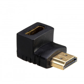 Akyga AK-AD-01 HDMI adaptér konektor samec na konektor samica, 90° zahnutý nahor, čierny