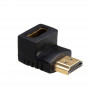 Akyga AK-AD-01 HDMI adaptér konektor samec na konektor samica, 90° zahnutý nahor, čierny