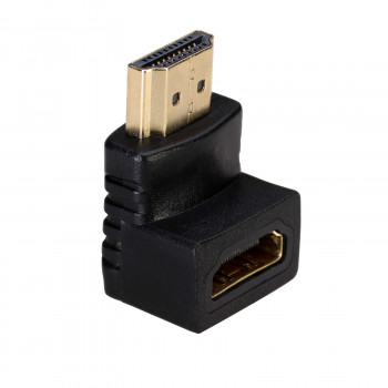Akyga AK-AD-01 HDMI adaptér konektor samec na konektor samica, 90° zahnutý nahor, čierny