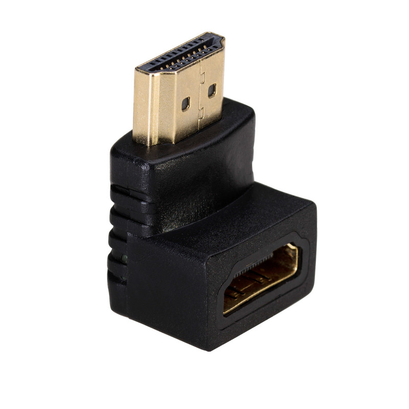 Akyga AK-AD-01 HDMI adaptér konektor samec na konektor samica, 90° zahnutý nahor, čierny