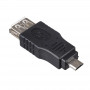 Akyga AK-AD-08 OTG adaptér USB-A konektor samica na Micro-USB konektor samec, čierny
