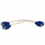 Akyga AK-AD-20 VGA (M) na 2x VGA (F) rozbočovací kábel, 15 cm, biela