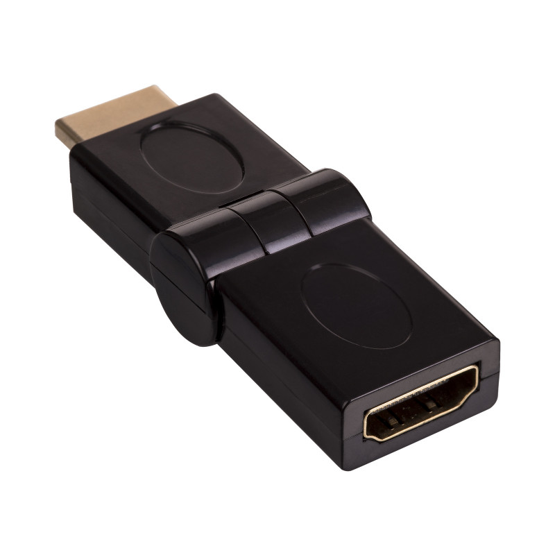 Akyga AK-AD-40 HDMI (M) na HDMI (F) 180° otočný uhlový adaptér, čierna