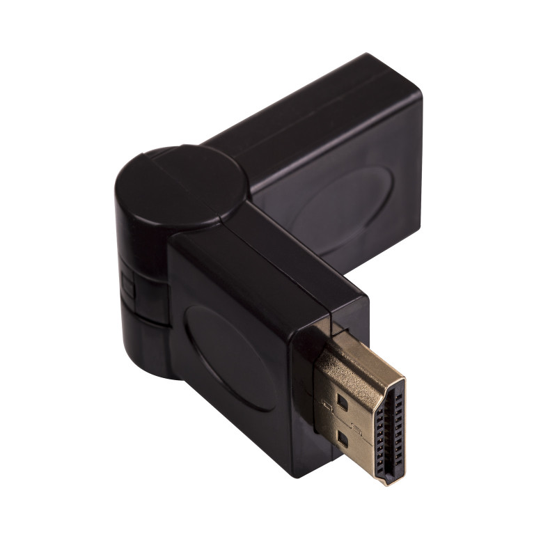 Akyga AK-AD-40 HDMI (M) na HDMI (F) 180° otočný uhlový adaptér, čierna