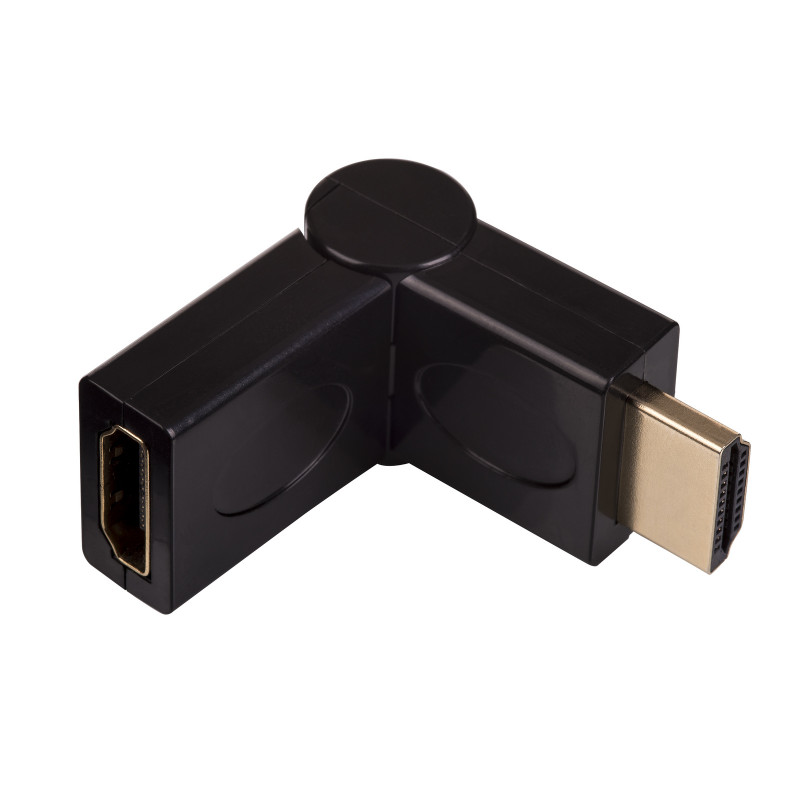 Akyga AK-AD-40 HDMI (M) na HDMI (F) 180° otočný uhlový adaptér, čierna