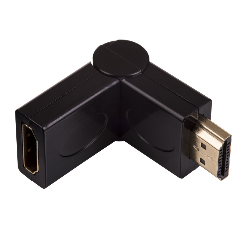 Akyga AK-AD-40 HDMI (M) na HDMI (F) 180° otočný uhlový adaptér, čierna