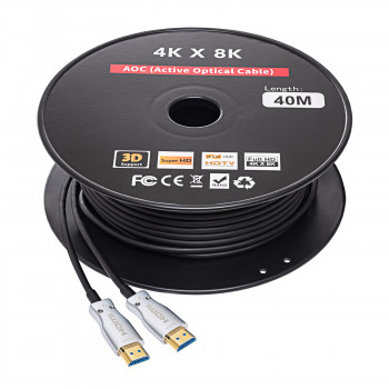 Akyga AK-HD-400L HDMI 2.1 aktívny optický kábel (AOC), 48 Gbps, 8K@60Hz, 4K@120Hz, 40 m, čierna