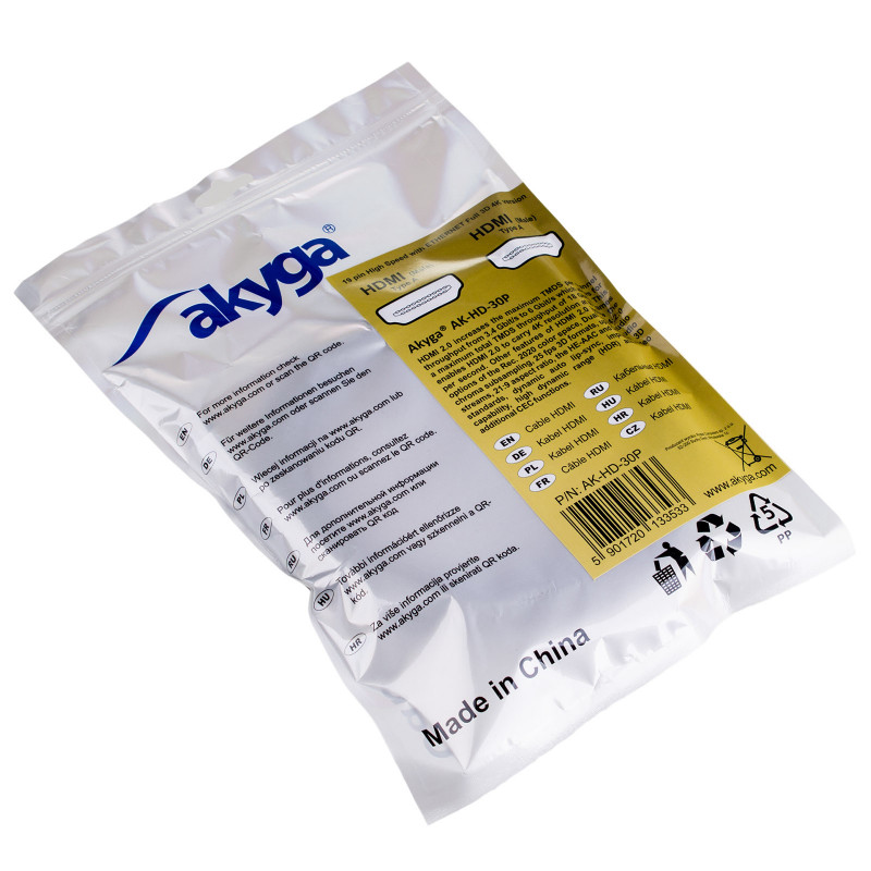 Akyga AK-HD-30P HDMI kábel v2.0, High Speed s Ethernetom, 4K, 3 m, čierny