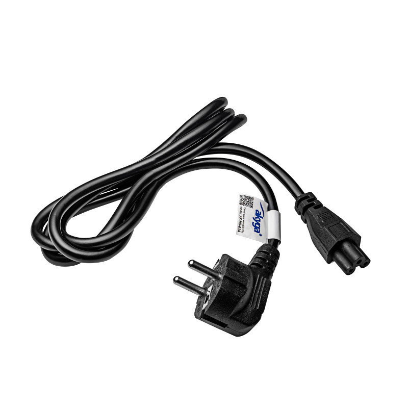 Akyga AK-NB-01A napájací kábel pre notebook CEE 7/7 na IEC C5 (ďatelinový), 3x 0,5 mm², 1,5 m, čierny