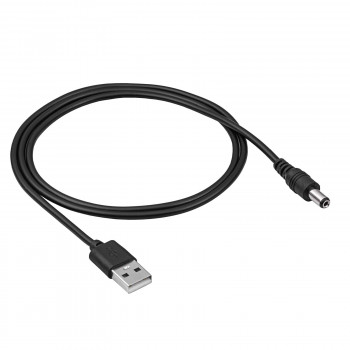 Akyga AK-DC-01 napájací kábel USB-A konektor samec na DC 5,5 x 2,1 mm konektor samec, 0,8 m, čierny