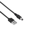 Akyga AK-DC-01 napájací kábel USB-A konektor samec na DC 5,5 x 2,1 mm konektor samec, 0,8 m, čierny