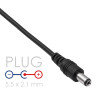 Akyga AK-DC-01 napájací kábel USB-A konektor samec na DC 5,5 x 2,1 mm konektor samec, 0,8 m, čierny