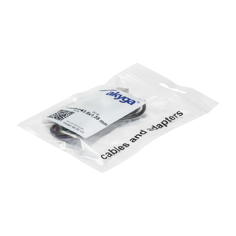 Akyga AK-DC-03 napájací kábel USB-A konektor samec na DC 3,5 x 1,35 mm konektor samec, 0,8 m, čierny
