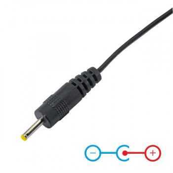 Akyga AK-DC-02 napájací kábel USB-A konektor samec na DC 2,5 x 0,7 mm konektor samec, 0,8 m, čierny