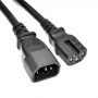 Akyga AK-UP-05 serverový predlžovací napájací kábel IEC C14 na IEC C15, meď 3x1 mm², 1 m, čierny