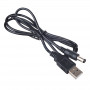 Akyga AK-DC-04 napájací kábel USB-A konektor samec na DC 5,5 x 2,5 mm konektor samec, 0,8 m, čierny
