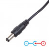 Akyga AK-DC-04 napájací kábel USB-A konektor samec na DC 5,5 x 2,5 mm konektor samec, 0,8 m, čierny