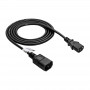Akyga AK-PC-03C predlžovací napájací kábel IEC C14 na IEC C13, meď 3x0,75 mm², 1,8 m, čierny