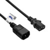 Akyga AK-PC-03C predlžovací napájací kábel IEC C14 na IEC C13, meď 3x0,75 mm², 1,8 m, čierny