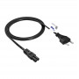 Akyga AK-RD-01C napájací kábel euro konektor (CEE 7/16) na IEC C7, 2x 0,5 mm² meď, 1,5 m, čierny